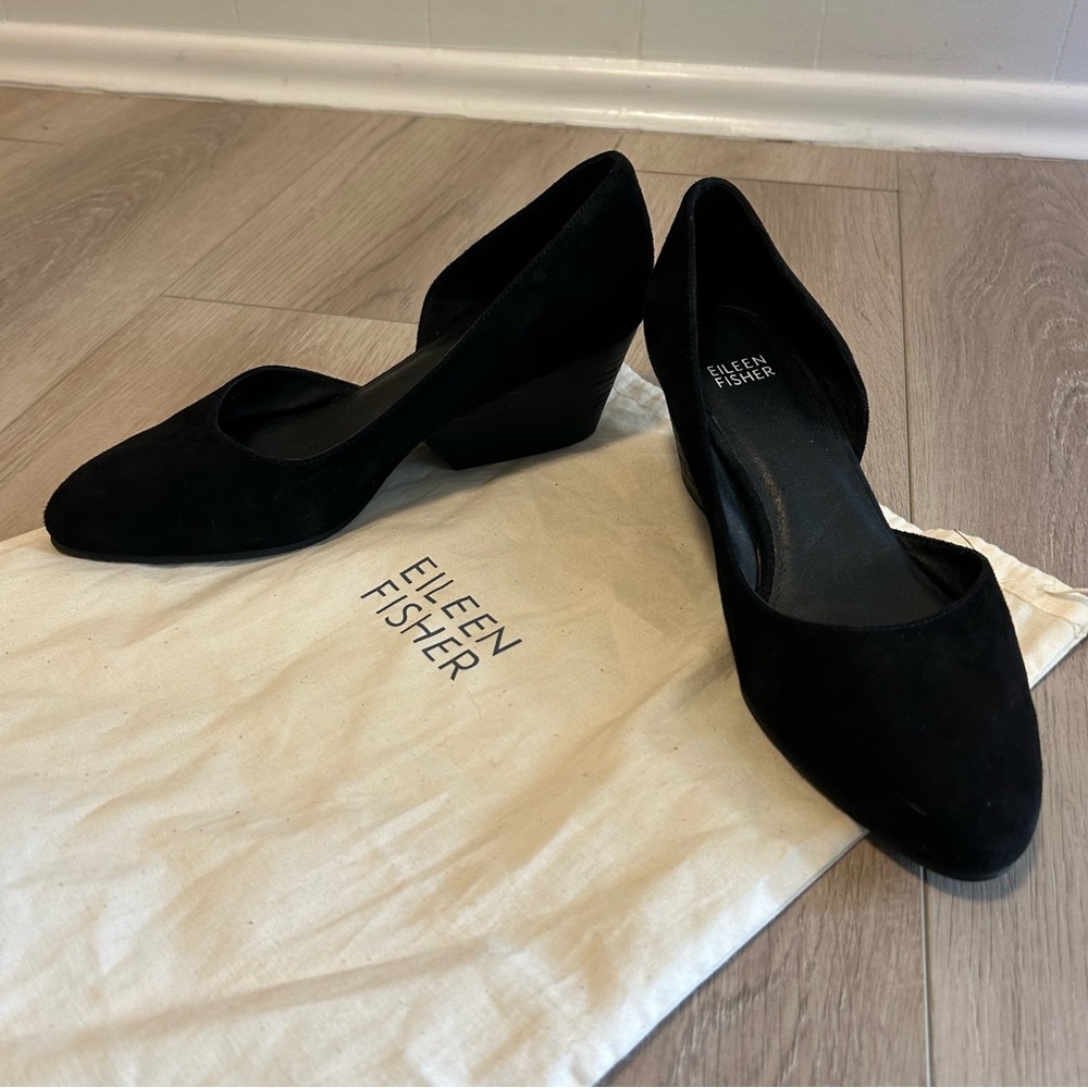 Eileen Fisher Black D’Orsey Block Heel